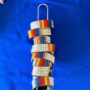 Multicolored Rhinestone Stackable Pride Bracelet